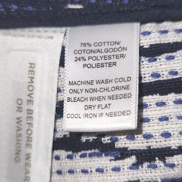 LOFT MINI SKIRT WOMENS SIZE L PETITE NAVY AND WHITE COLOR - Picture 6 of 12